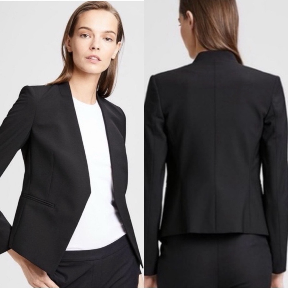 THEORY Lanai Urban Wool Blend Blazer Jacket Black Business Casual Women’s Sz 00